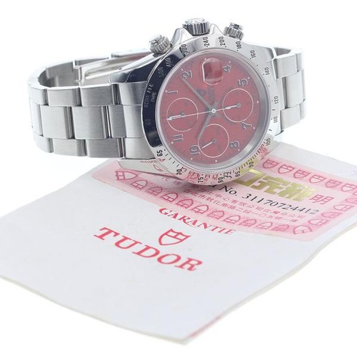 TUDOR PRINCE DATE CHRONOTIME 79280P 39mm SS Red #C2295