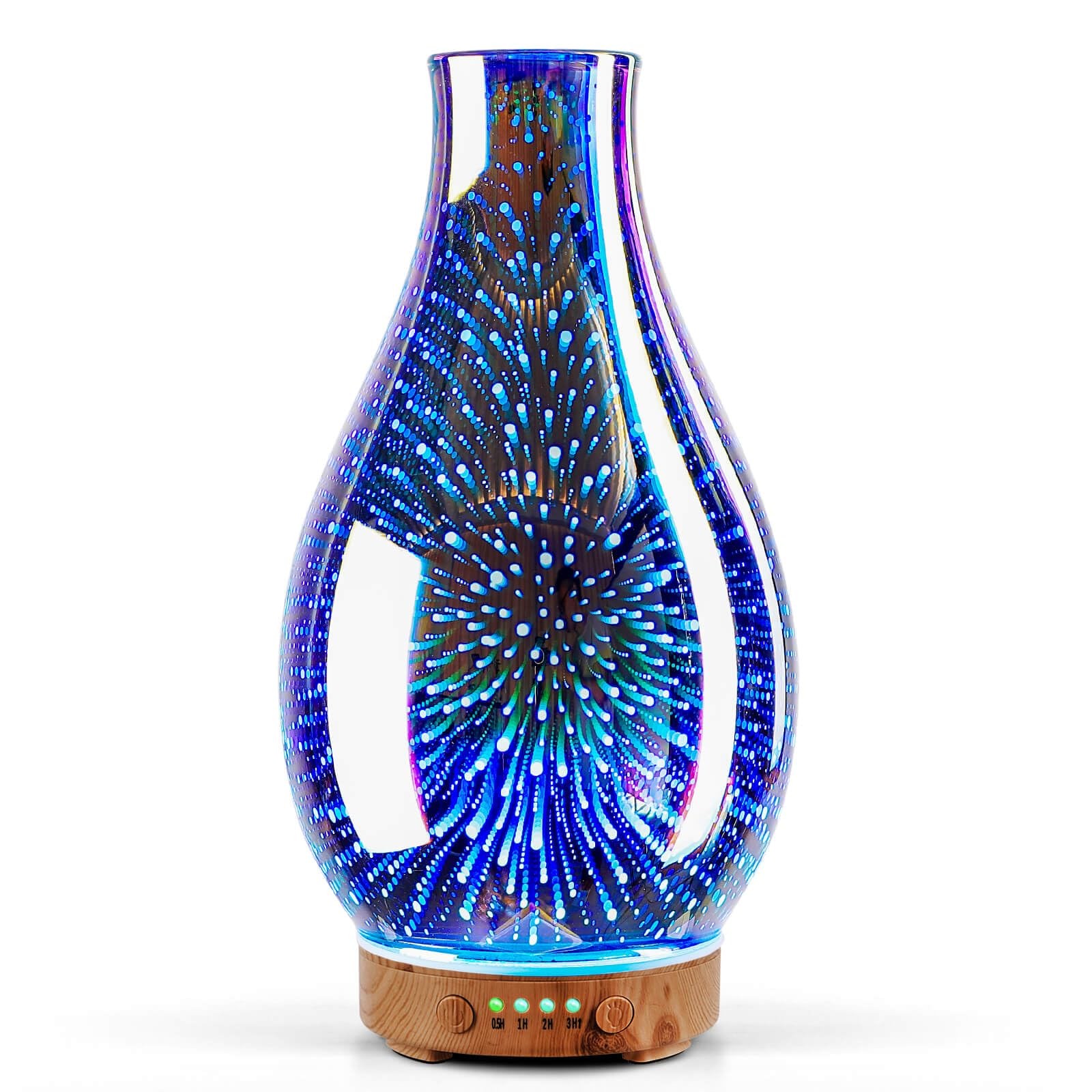 3D Glass Essential Oil Diffuser Ultrasonic Aromatherapy Humidifier Cool Mist-image