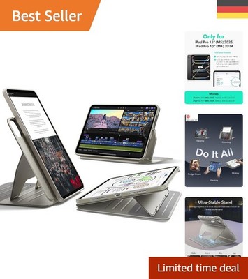 Drehbare Hülle für iPad Pro 13 Zoll M5/M4 - 9 Standwinkel in Titanmetall