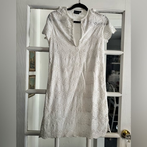 Madison Mathews eyelet tunic dress