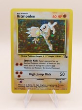Hitmonlee Fossil 7/62 Holo Rare Pokemon Card - WOTC 1999