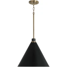 Capital Lighting Fixtures 350112AB OPEN BOX Bradley Pendant Aged Brass and Black