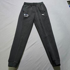 Flaws Puma BMW Motorsport Mens Joggers Black Quilted Sweatpants Small 595128B