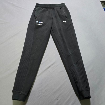 Puma BMW Motorsport Sweatpants Mens Small Black Quilted Joggers 595367-01