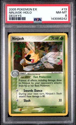 2005 POKEMON EX DEOXYS #13 NINJASK-HOLO PSA 8