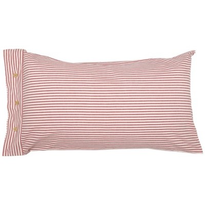 Farmhouse Red White Ticking Stripe Cotton Country Duvet Cover Collection