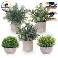 Kunstpflanze 5PCS KüNstliche Pflanzen Im Topf Deko FüR Zuhause Wohnzimmer