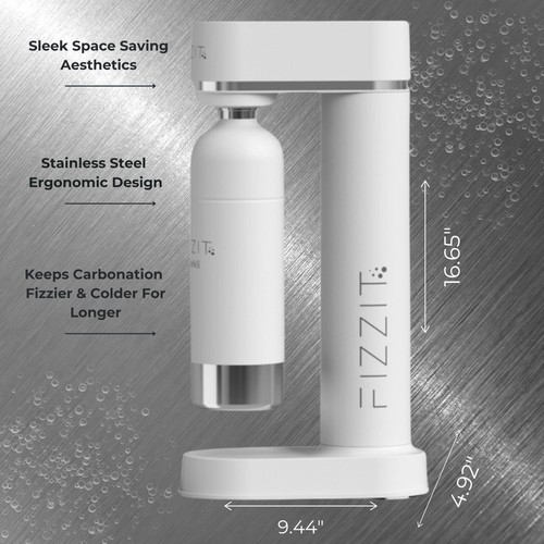 FIZZIT Home Soda Maker + CO₂ & 12 Drink Mixes - Custom Fizz, No Power - Picture 3 of 6