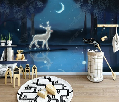 3D Fantasy Elk Forest Wallpaper Wall Mural Removable Self-adhesive 780