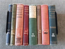 8 Lot Vintage/Antique Christian HC Books, Reading Or Decor, X-lib., Poor-Fair