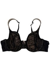 CACIQUE Black Modern Lace Unlined Full Coverage Underwire Bra size 44C