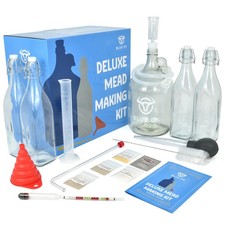 DELUXE Mead Making Kit with Storage Bottles, Hydrometer  Extra Yeast Nutrien...