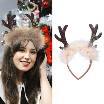 Lightweight Deer Antlers Headpiece Adjustable For Holiday Parties Family Photo