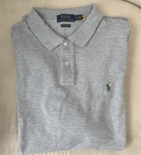 Polo Ralph Lauren Iconic Mesh Polo Shirt Mens XL TG, 100 Cotton, Gray