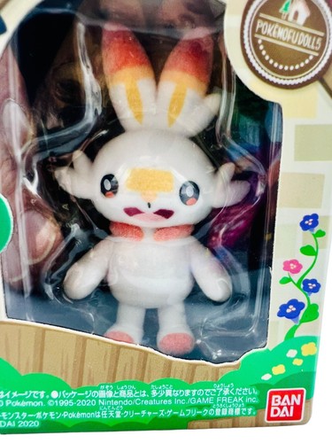 Pokemon PokeMofu Flocking Soft Doll 2” SCORBUNNY Figure BANDAI Japan Anime - Foto 3 di 7