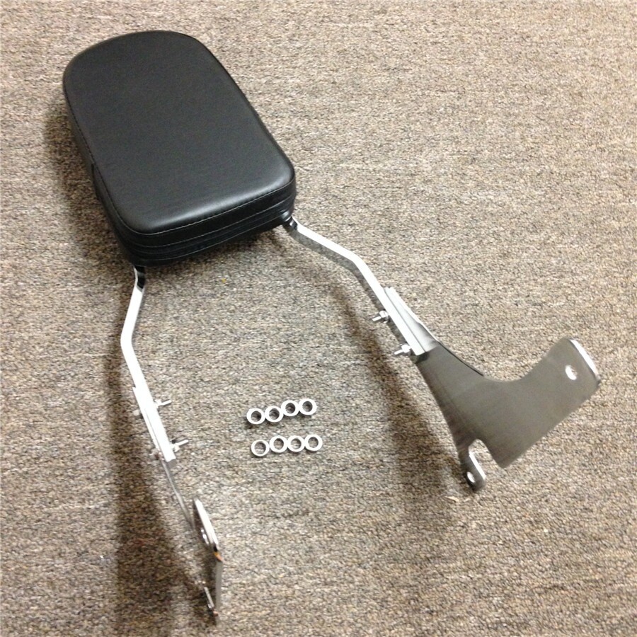 Flame Fire Backrest Sissy Bar with Leather Pad For 1996-2005