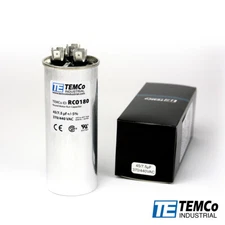 TEMCo 45/7.5 MFD uF Dual Run Capacitor 370 440 vac Volts AC Motor HVAC 45+7.5
