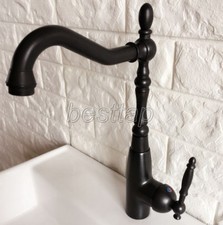 Black Oil Rubbed Brass Bathroom Kitchen Bar Vessel Sink Swivel Faucet Tap snf376