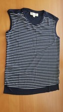 Loft NWOT mixed media top navy white stripes petite XXS
