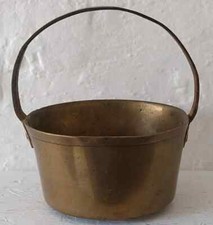 Heavy Antique Brass Jam Pan Or Planter