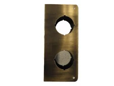 DOORSAVERS 6AB DOUBLE LOCK HOLE DOOR CHANNEL REPAIR PLATE US5 ANTIQUE BRASS