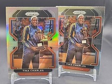 Tina Charles - 2022 WNBA Prizm - Silver Prizm And Base #200 - MVP Trophy - Sun