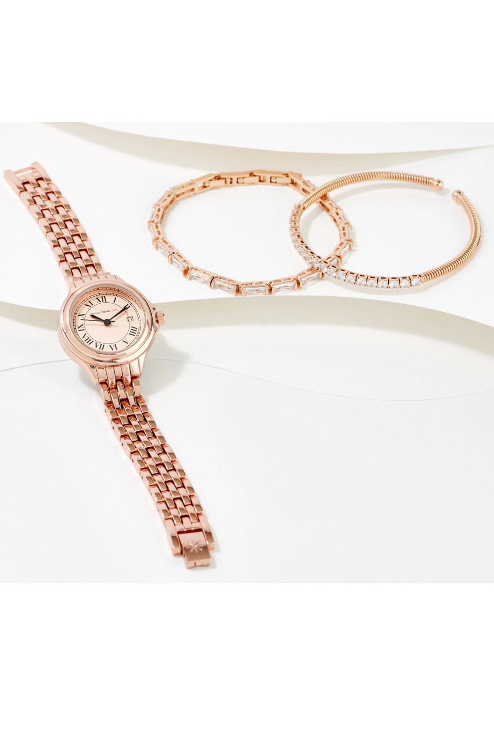 Браслет и часы Isaac Mizrahi Live из розового золота - Комплект из 3 предметов 4990₽