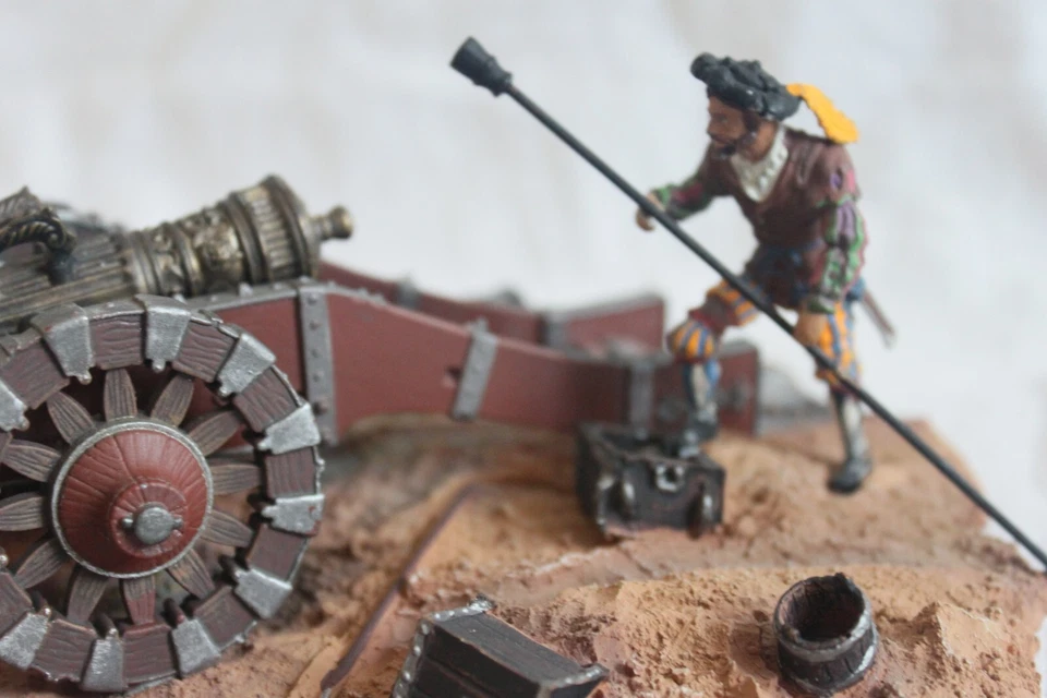 Figurine métal, Atlas, Histoire de l'artillerie, Lansquenets, couleuvrine, canon - Photo 2/4