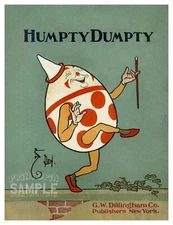 Humpty Dumpty Dances on a Wall * Art Print * Art by W W Denslow * Baby Nursery
