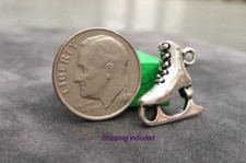Figure Ice Skating Silver Charm - Ships from WI, USA