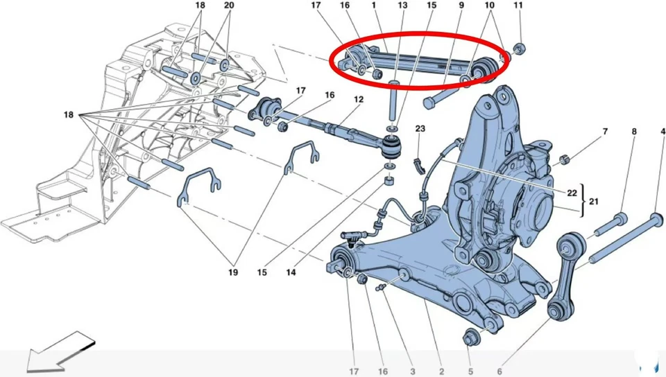 Rear Upper Arm 259687 for Ferrari 296 458 488 California FF F12 GTC4 Portofino Foto 2 de 4