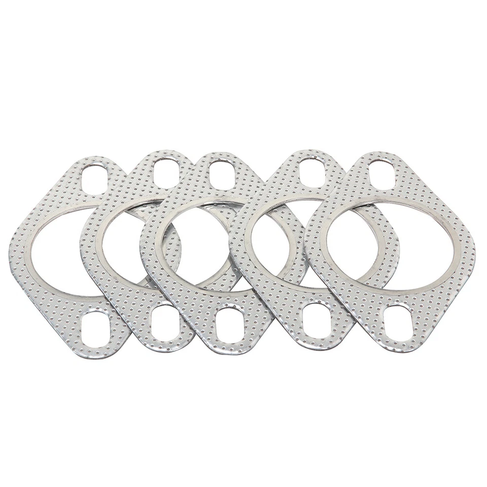 5Pcs 2.5'' Steel Cylinder Exhaust Gasket Flange 2 Bolt High Temp Exhaust Gasket — 第 2/4 张图片