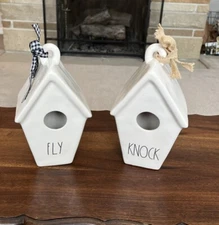 Lot If Two Rae Dunn: Artisan Collection by Magenta: Bird Houses - Knock And Fly