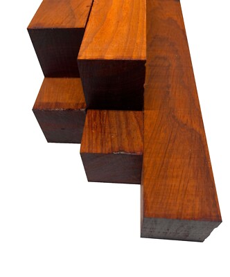 5 Pcs, African Padauk Turning Wood Blanks 2x 2x 18 Pool Cue- Free US Shipping