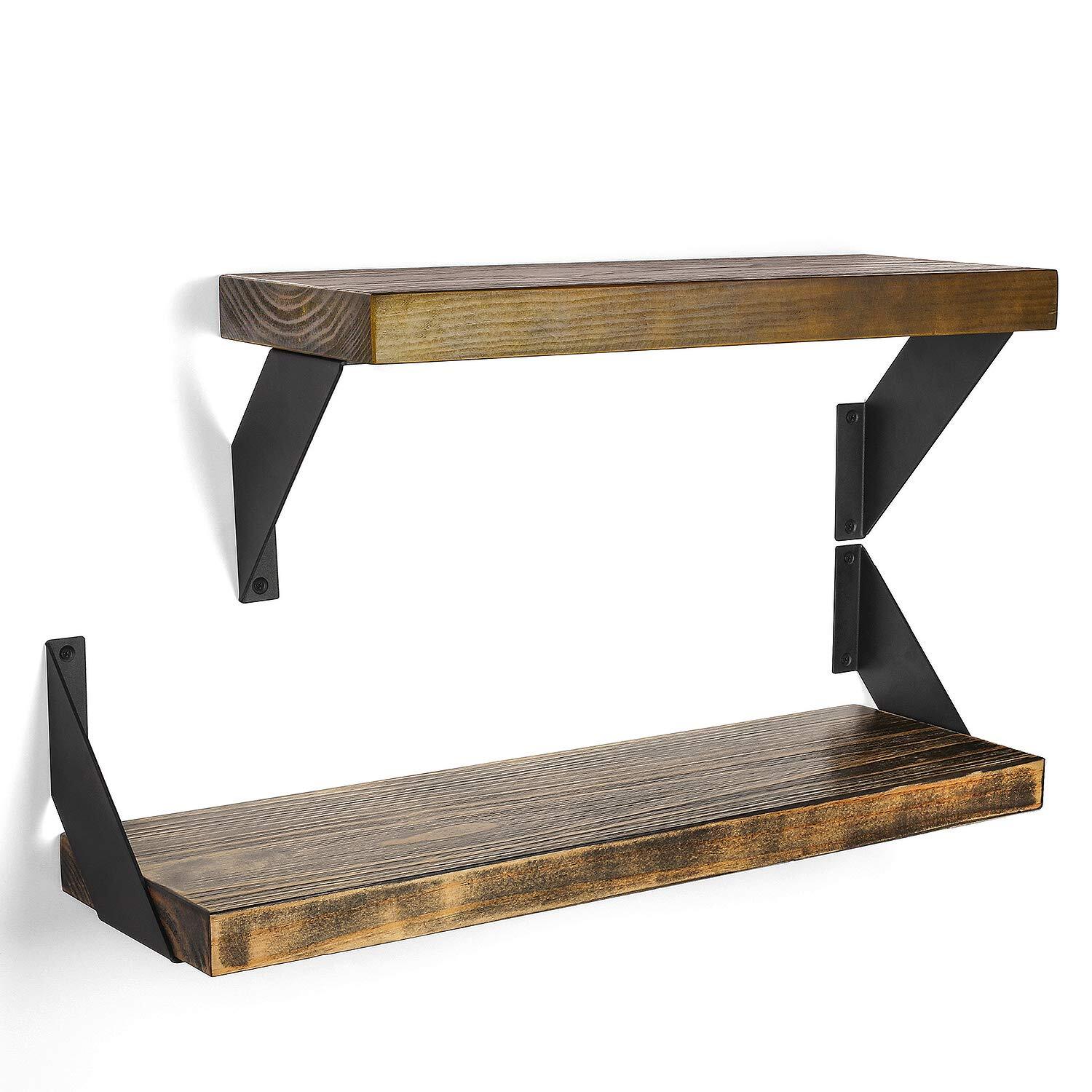 4 Heavy Duty Angle Shelf Brackets Floating Shelves Support Brackets, 6-Inch
