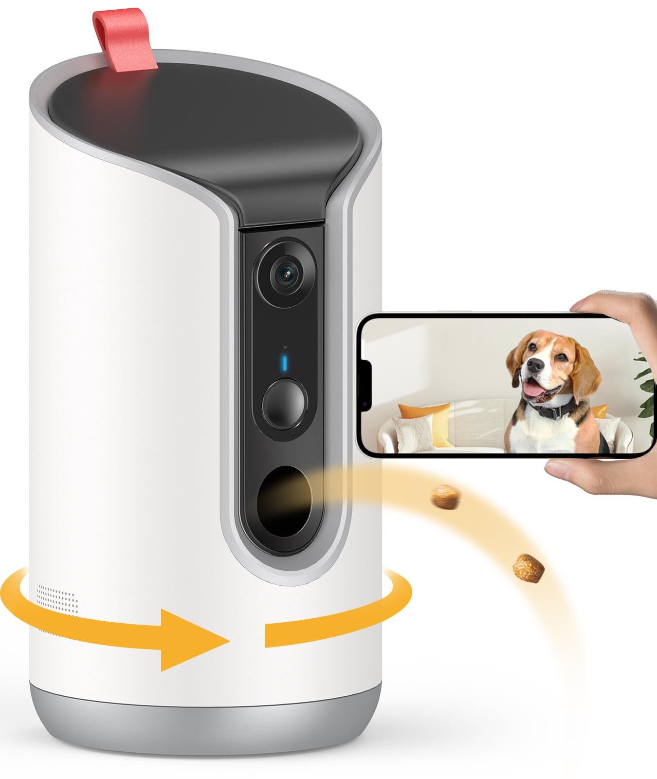 2K Pet Camera Treat Dispenser, 360°View Dog Camera with Phone App, 5G&2.4G Wi...-image