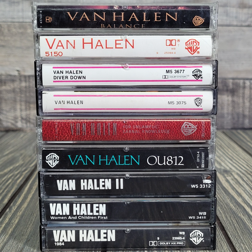 Van Halen 9 Cassette Lot: Balance, 5150, Carnal Knowledge, OU812, 1984 Tested VG