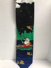 HALLMARK FISHING SANTA - CHRISTMAS - MADE IN USA NECK TIE!
