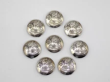 Vintage Sterling Silver Southwestern Style Stamped Eagle Button Covers Set of 8