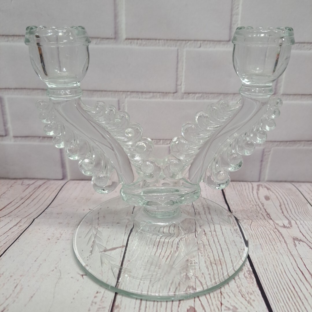 Engraved Flowers Clear Glass