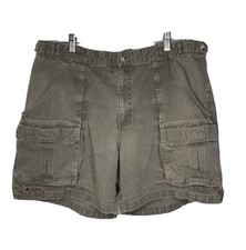 Vintage Columbia Cargo Shorts Mens Adjustable Waist Olive Green Camp Hike Fish