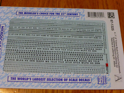 Microscale Decal HO  #87-1325 4, 7, & 8 inch Futura Book & Futura Condensed-Sten