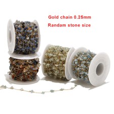 2meters Gold Stainless Steel Chain Random Stone Chains Handmade Chain Findings