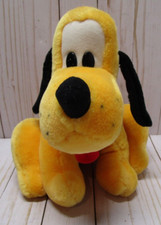 Vintage Disney Parks Pluto Plush Sitting Dog10" Walt Disney World Disneyland