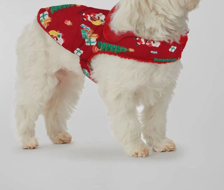 $31 Bedhead Dog Red Graphic Christmas French Terry Lined Dog Pajama Size L - Image 3 of 4