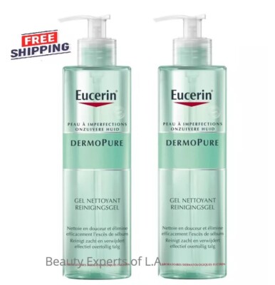 2 PACK Eucerin DermoPure Oil Control Cleansing Gel 400ml EXP 03/2027