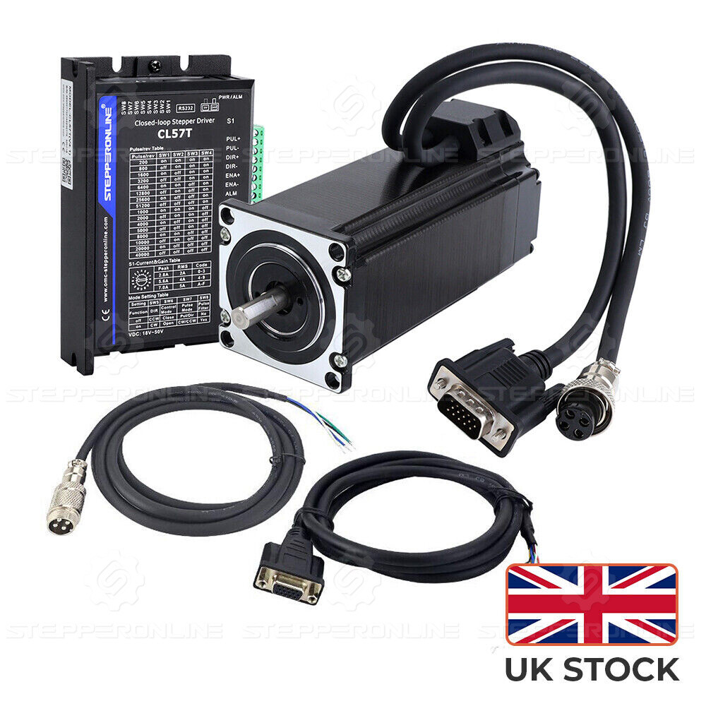 STEPPERONLINE Closed Loop Stepper Motor Nema 23 3Nm Hybrid Servo Driver CNC Kit