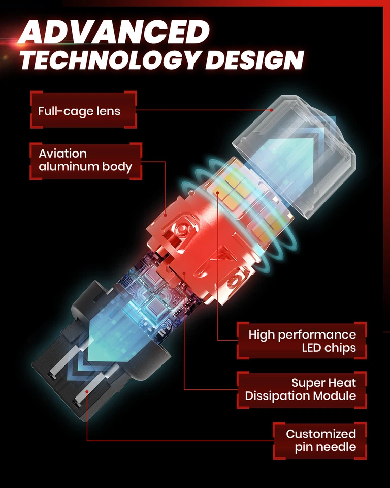 Luces LED de reversa Lasfit 7443 7444 6000K blancas para Subaru WRX 2012-2014 Foto 4 de 4