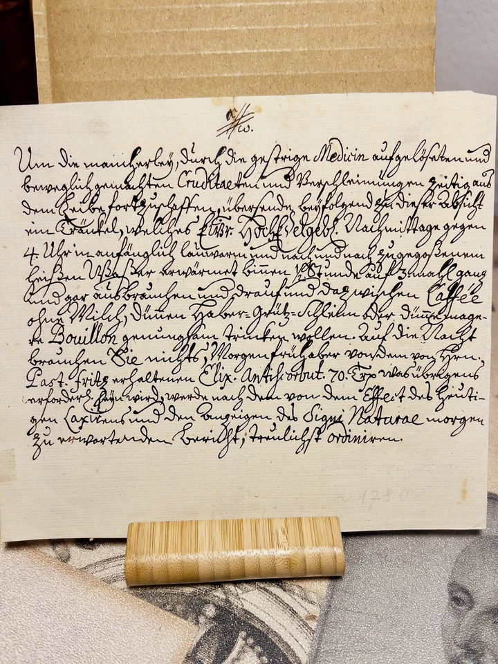 Receta Circa 1780 Original Antiguo Manuscrito Escritura a Mano Papel Acanalado Foto 2 de 4