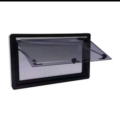 RV Camper Window Vent Skylight with Blind Screen Ventilation Hinged Push out